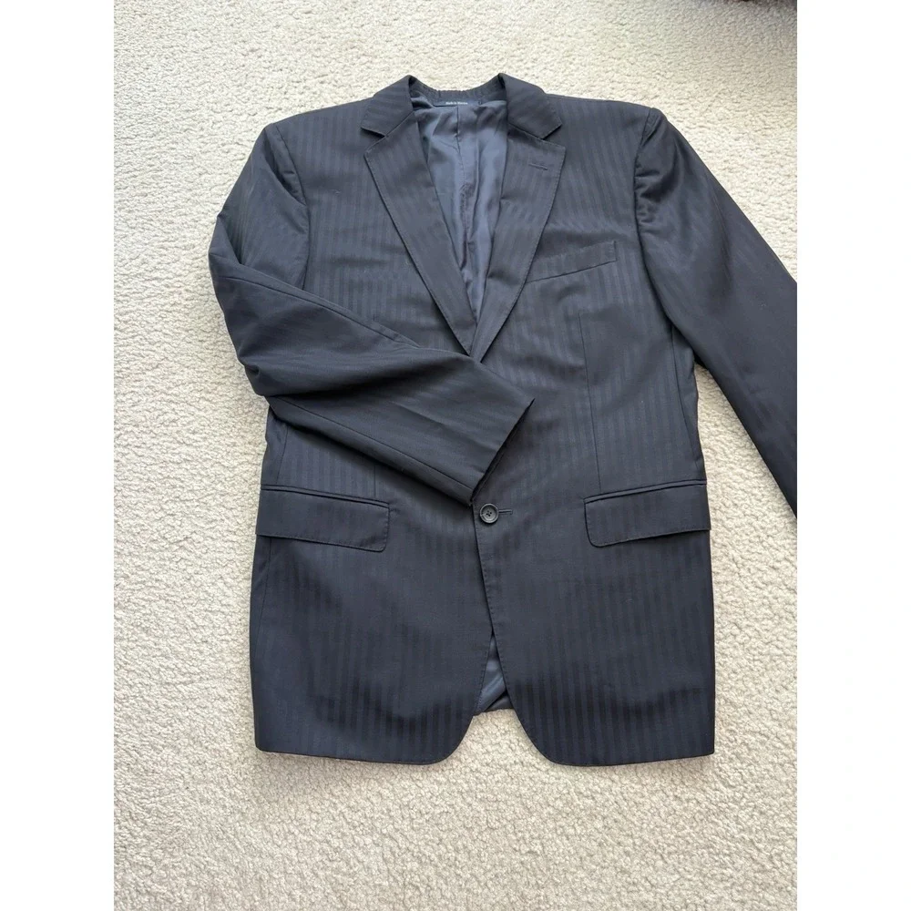 Z ZEGNA Blue Striped City Wool Blazer Suit Coat Jacket Sz 48C (38)